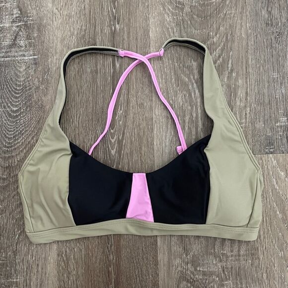 NWT Prana Tulum Bikini Top in Black Color Block - Size: Medium - Picture 3 of 9